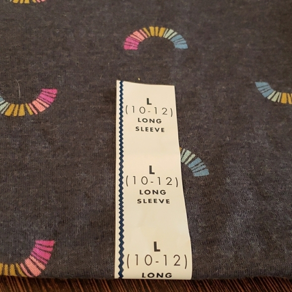 Cat & Jack Gray Think Long Sleeve Shirt w/Rainbows & Yellow Cuffs Size L (10-12) - Picture 3 of 8
